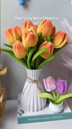 diy fuzzy wire flowers tutorial | how to make pipe cleaner crafts easy #pipecleanercrafts #diy