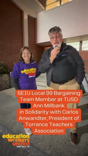 13 reactions | This past Monday, October 13th SEIU Local 99 Education workers at Torrance Unified and teachers from the Torrance Teachers Association stood united & spoke up at the TUSD Board meeting to win fair wages and improved healthcare benefits—because quality learning starts with quality jobs. ✊ #UnionStrong #SolidarityForEducation #TorranceUnified | SEIU Local 99 | Facebook