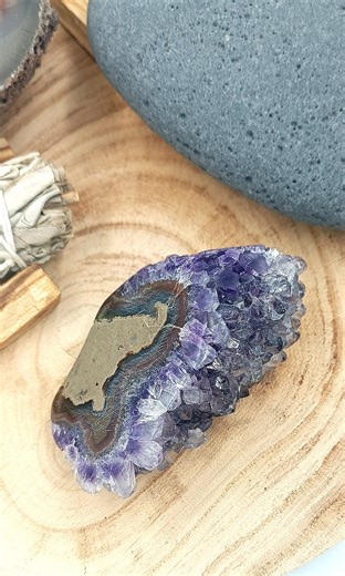 Amethyst Druse (N3, Half Raw, Half Polished, Harmony, Spirituality, Natural Stone, Lithotherapy, Gift Idea, Collection, Mineral) - Etsy