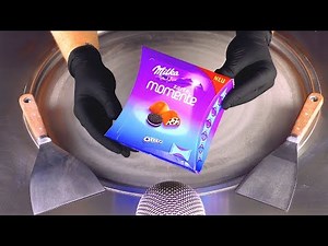 ASMR - OREO Cookies & Milka Chocolate Ice Cream Rolls | oddly satisfying fast tapping & scratching