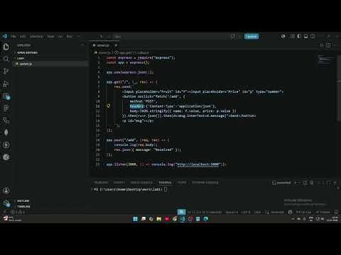 AJAX using Fetch API | Send Data from Client to Node.js Server | MERN Lab Experiment 6