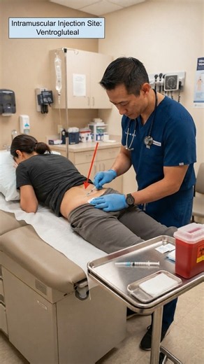 IM Injection in Hip 💉 | Intramuscular Injection video #Shorts