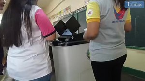 ELECTORAL BOARD CONDUCTS FINAL TESTING OF VOTE-COUNTING MACHINES WATCH: Members of the electoral board, alongside candidate and party-list representatives, conduct the Final Testing and Sealing (FTS) of Automated Counting Machines (ACMs) at Melencio M. Castelo Elementary School in Quezon City on Monday, May 5, 2025. According to the Commission on Elections chief, speaking Friday during a similar test in Pateros, all machines tested so far have performed with 100% success and no technical issues 