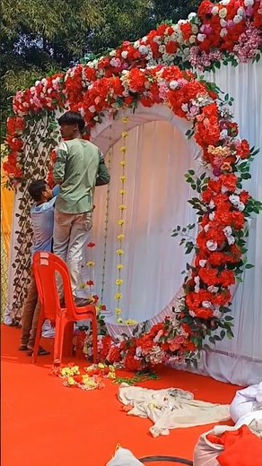 Simple & Elegant Wedding Stage Decoration | Making Video #decoration #short