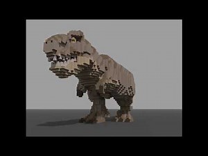 恐竜ティラノサウルスをボクセルで作成 MagicaVoxel マイクラ風無料3Dツール