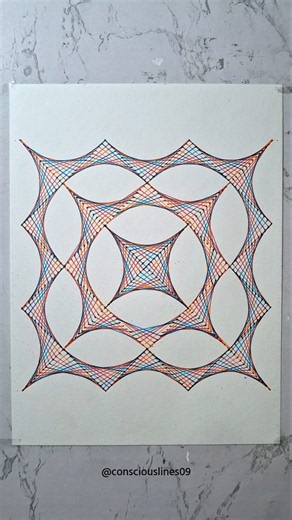 This Geometric Art Is Made With Just Straight Lines! 😮 #geometricart