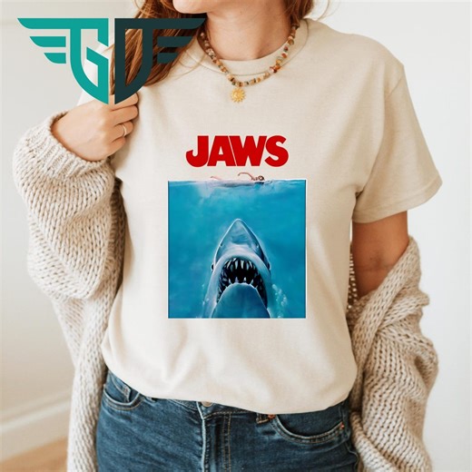 Jaws Ocean Horror T-shirt, Jaws Movie Tee, Shark Attack Shirt, Jaws 50th Anniversary Gift for Movie Fans, Amity Island Shirt - Etsy