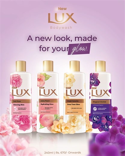 Introducing the new Lux Bodywash range, Now refreshed with new fragrances to indulge in. #luxsl #Lux #bodywash #Newlook#Fragrance | LUX