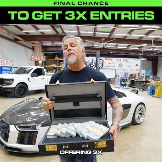 ⏰ TIME’S UP TONIGHT - Our LARGEST Multiplier is about to expire and once it's gone, it's gone for good! Don't miss your best shot at $100,000 cash💰 🔥 3X ENTRIES for every $1 spent TODAY! Tomorrow? ONLY 2X ENTRIES 🔗 GasMonkeyGarage.com Don’t miss out – make this New Year a BIG one. ENTER NOW! | Gas Monkey Garage