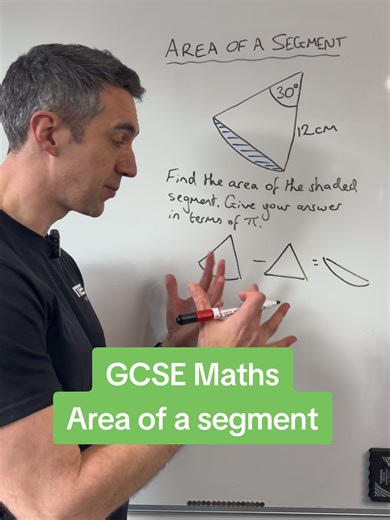 GCSE Maths - Area of a segment #myedspace #myedspacemaths #gcses #maths #guydoesmaths