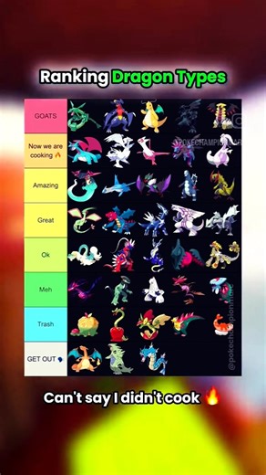 Pokémon Ranking Dragon Type Pokémons In All