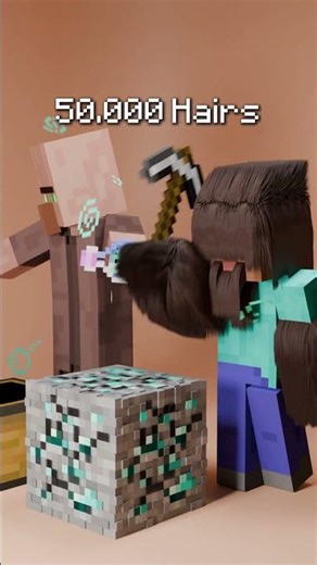 Steve Vs Hair simulation... #minecraft #blender3d #animation