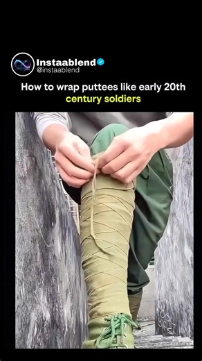 𝐒𝐜𝐢𝐞𝐧𝐜𝐞 𝐓𝐡𝐚𝐭 𝐇𝐢𝐭𝐬 𝐃𝐢𝐟𝐟𝐞𝐫𝐞𝐧𝐭 | This is how soldiers in the early 20th century wrapped puttees 🪖🧵—a simple but smart piece of military design. Puttees were long strips of... | Instagram