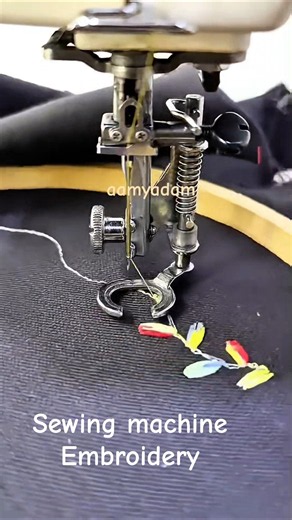 Embroidery with a sewing machine #normalsewingmachine #embroidery #aamyadam #freemotionembroidery