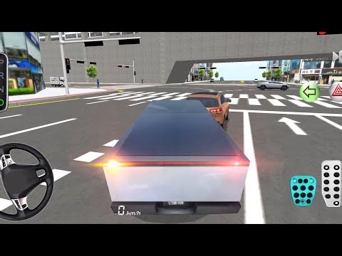 New Silver-Gray Tesla Cyber Truck - 3d Driving Class || Car Game #Gameplay #cargame