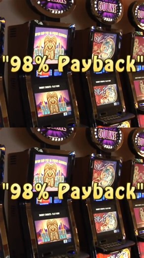 Slot players, look for the signs. 98% payback ✅ 𝗨𝗣 𝗧𝗢 98% payback ❌ It's all in the wording! | American Casino Guide Book