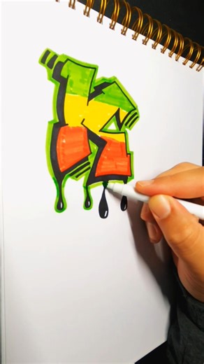 The letter "K" Drop a comment on what word to do next #graffiti #shorts #subscribe #viral #timelapse
