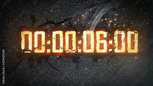 Digital gold countdown clock timer, 10 seconds countdown