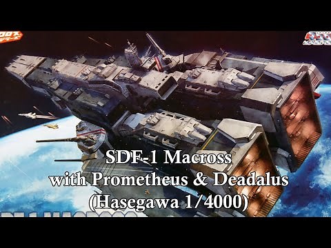 Sebguill Factory : Macross SDF-1 with Prometheus & Daedalus (hasegawa 1/4000)