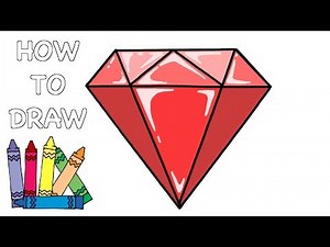 How To Draw a DIAMOND - Easy Step-by-step drawing lesson for kids
