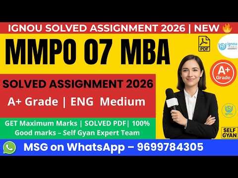 MMPO 07 Solved Assignment 2026 | MBA IGNOU Download PDF + Handwritten Format |