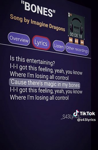 Lyrics_Bones🎧🎶🎼 Song by Imagines Dragons🥰 #lyrics #music #songlyrics #bones #imagedragons