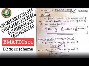 #1 Concepts of Fourier Series (-π,π) Interval 2 Questions Explained,3rd sem ECE || 2022 Scheme VTU