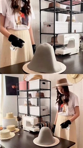 Making custom felt hat #hatlover #hatmaking #hats #girlinahat #millenary #customhat #handmadehat