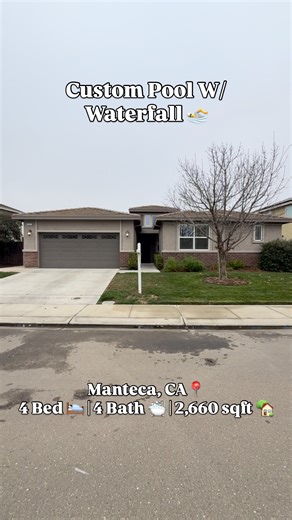 Noe Carranza | Realtor on Instagram: "Home for sale in Manteca , CA 📍 •4 Bed 🛏️ •4 Bath 🛁 •2,660 sqft home 🏠 • Built in 2015 •10,484 sqft lot • Custom Pool W/ Waterfall 🐠 •Located Within Ripon schools 🎓 •RV Access DM FOR MORE INFORMATION 📥 Looking to move to San Joaquin county? Reach out to me! Courtesy listing by Klemm Real Estate . . . . . . . . . Contact me⬇️ . Noe Carranza (209) 678-9498 📲 EXIT Realty Consultants DRE #02123398 #Manteca#sanjoaquin #fyp#centralvalleyrealestate #hometou