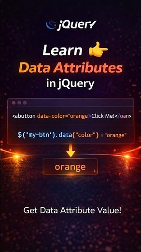 jQuery data() Method 🔥 Work with Data Attributes Easily #coding #shorts