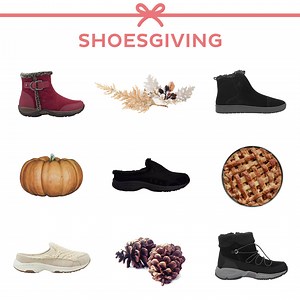 We’re kicking off Shoesgiving... enter for a chance to win an Easy Spirit gift card! To enter, 1) follow Easy Spirit 2) guess how many shoes you see here 3) tag two friends. It’s that easy. Entry ends at 11:59 EST 11/28. No purchase necessary to enter or win. Purchase will not increase your chance of winning. Full sweepstakes rules: http://bit.ly/2qw3NN1 | Easy Spirit