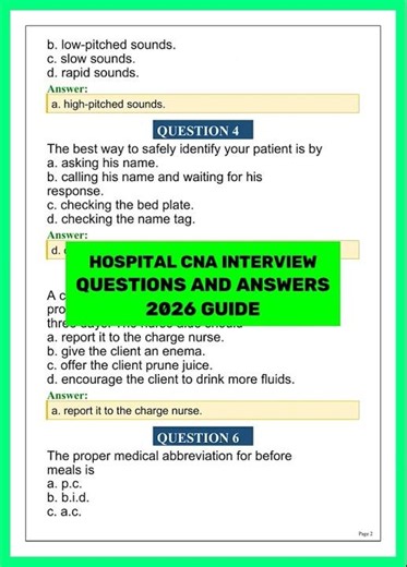 Hospital CNA Interview Questions and Answers 2026 | Top CNA Interview Guide