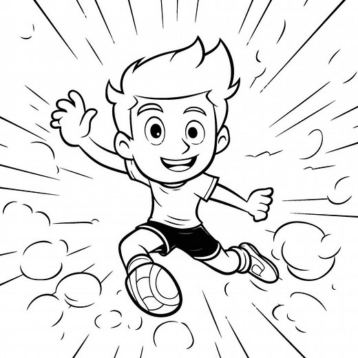 Download Coloring pages for kids soccer player for free