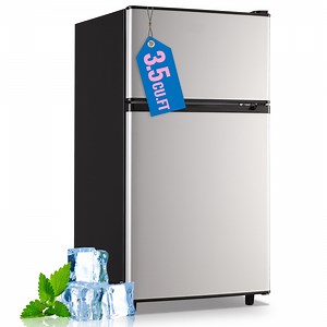 WANAI 3.5 Cubic feet Small Refrigerator with Freezer on Top Double Door Mini Fridge New Silver - Walmart.com