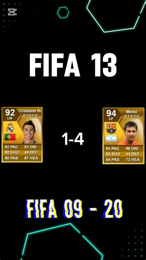 messi vs Ronaldo fifa 09-20 gold card