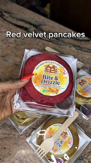 Red velvet pancakes neatly packed with syrup ❤️ #biteanddrizzle #pancakes #brunch
