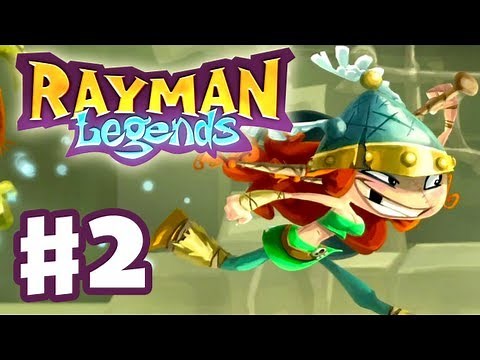 Rayman Legends - Gameplay Walkthrough Part 2 - Rescue Barbara (PS3, Wii U, Xbox 360, PC)