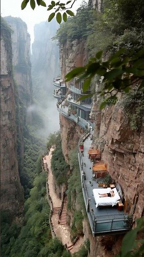 Cliffside Beds That Hang Off The Side Of A Mountain #travelgoals #cliffsideretreat