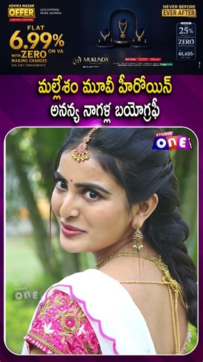 మల్లేశం మూవీ హీరోయిన్ అనన్య నాగళ్ల బయోగ్రఫీ | Ananya Nagalla's Biography | Studio One Plus #shorts