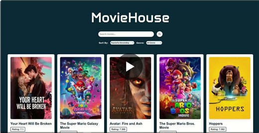 🎬 Movie Recommendation App Built a responsive Movie Recommendation Web App using HTML, CSS, JavaScript and TMDB API to display trending movies, search functionality, and detailed movie information… | Akhil Dixit