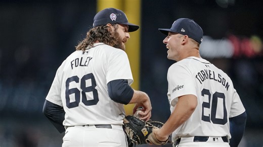 Jason Foley secures the Tigers' 7-4 win