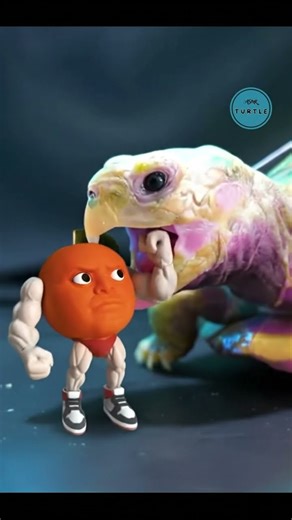 THE ULTIMATE FIGHT BETWEEN A MUSCULAR ORANGE AND TURTLE #Battle #Funny