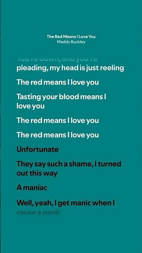 The Red Means I Love You - Madds Buckley (Lyrics)