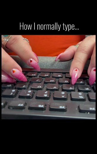 Peter Griffin Nails Typing - 65 WPM to 33 WPM | Long Nails ASMR