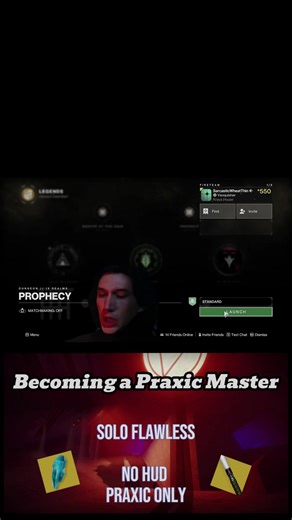 Turned the HUD off and let the Light guide me. Solo Flawless Prophecy, Praxic only, No HUD Build here: @sarcasticwheatthin https://youtu.be/OhPxYhgahas?si=WDAosTjF2sOKGRVJ #Destiny2 #starwars #motw #destinyrenegades #Warlock