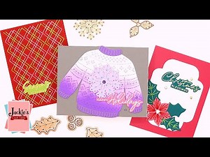 3 Cards using the New "Stitched for Christmas" Collection | Spellbinders | Stitching on Cards