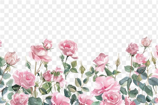 Download premium png of PNG Delicate watercolor pink roses illustration by Aum about roses, pink flower border, carnation flowers border watercolor, png, and border 15038004