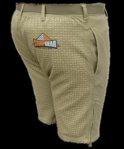 SteepGear Anti-Slip Safety Shorts - Roofing Pants Overlay with Patented Rubber Grid for Steep Roofs