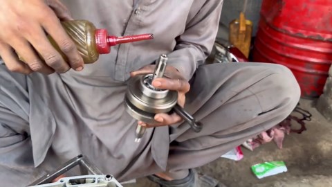 Reviving a Rusty Motorcycle Engine with Precision