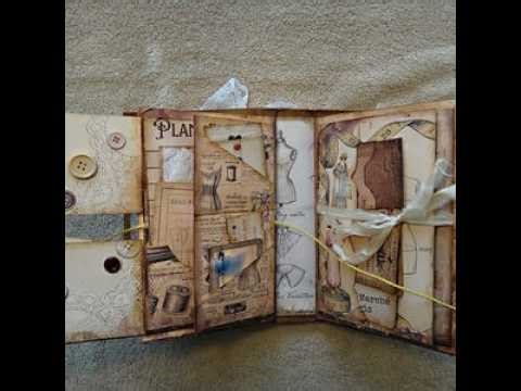 Vintage Sewing Junk Journal Flip Through | Interactive Journal with Lace, Pockets & Ephemera